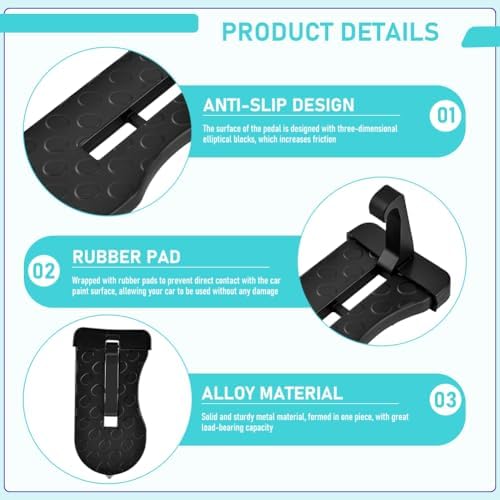Universal Car Door Step, Foldable Door Latch Step, 400 lb Load Capacity - Image 4