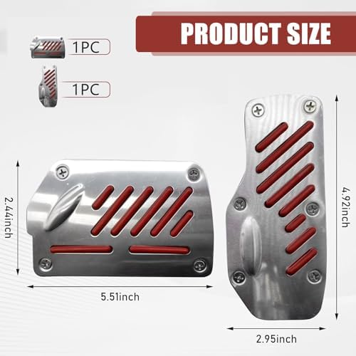 2 PCS Car Foot Pedal Pads, Brake and Accelerator Pedal Cover Sets, Non-Slip - Image 2