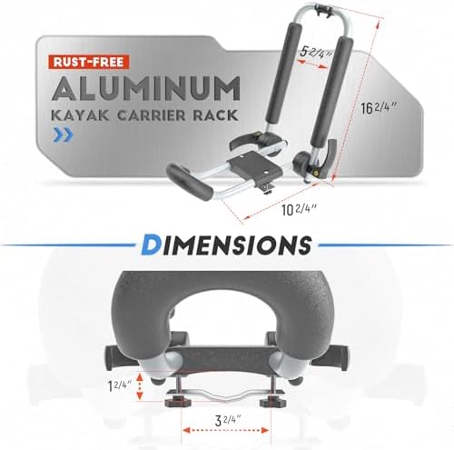 2 Pair J-Bar Foldable Aluminum Kayak Rack Roof Top Mount - Image 2