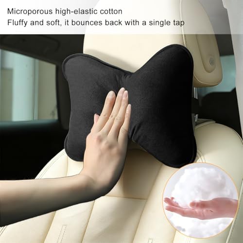 Car Headrest Pillow, Suede Soft Comfortable Breathable Vehicle Seat Neck - Image 3