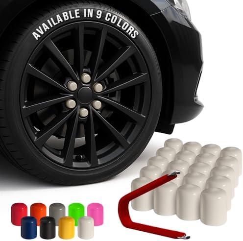 ColorLugs Vinyl Lug Nut Cover | White | Flexible Fit Wheel Lug Nut Cap | Fits by Colorlugs
