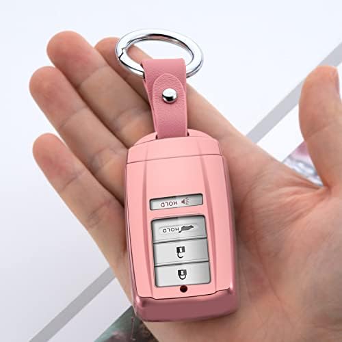 Compatible with Acura Key Fob Cover Key Chain TLX RLX NSX RDX MDX ILX PLX Pink - Image 5
