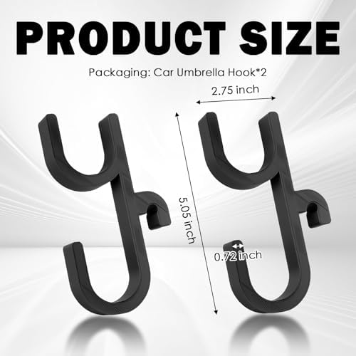 2PCS No Drilling Double Hooks Car Umbrella Holder - Image 2
