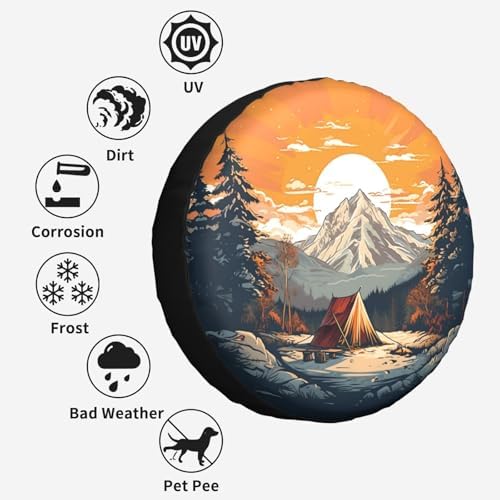 Mountains Nature Sunset Scenery Spare Tire Cover Wheel Protectors - Image 5