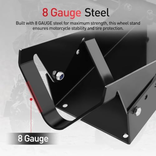 Motorcycle Wheel Chock for Trailer, Fits 15"-21" Wheels, 1800 lbs Capacity - Image 6