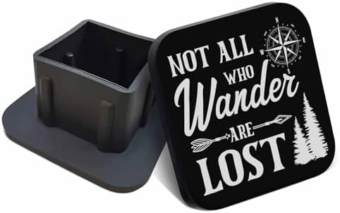 Swono 2 inch Receiver Hitch Cover Not All Who Wander are Lost Pattern Trailer by Swono