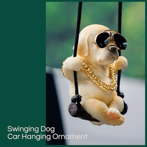 Floruit Labrador Retriever Car Mirror Hanging Accessories Cute Swinging Dog - Image 4