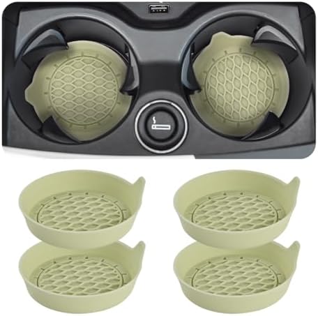 Zpana 4PCS 3.15 Inch Car Cup Holder Coasters Silicone Non-Slip Apricot by Zpana