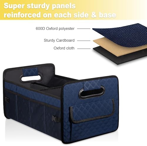 Car Trunk Organizer for SUV, Collapsible Car Storage Organizer Dark Blue - Image 5