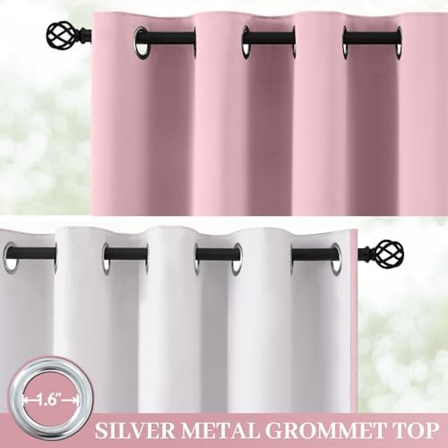 Yakamok Pink 100% Blackout Curtains 84 Inches Long - Image 2