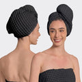 Luxury Organic Japanese Cotton Hair Drying Waffle Towel Wrap by KOSMU