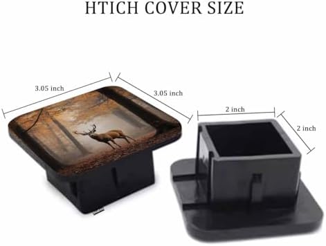 Deer Hitch Covers 2 Inch Foggy Autumn Maple Forest Wildlife Deer Trailer Hitch - Image 2