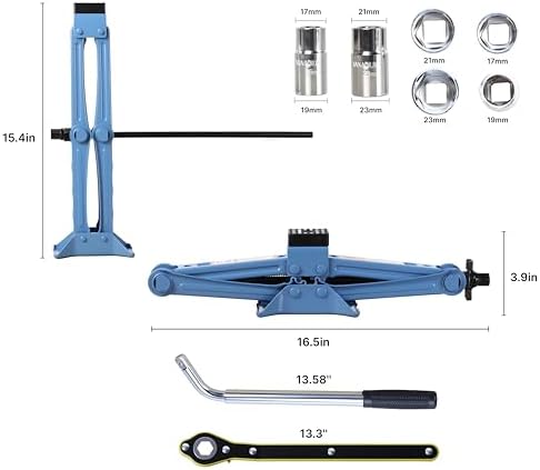 LARBANKE Car Jack Kit, 2.5 Ton, 16.5'' Portable Non-Slip Scissor Lift Jacks - Image 2