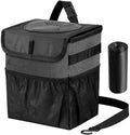 Car Trash Can Foldable Garbage Bin Leakproof 2.3 Gallons Car Trash Bag Black by GPUSFAK