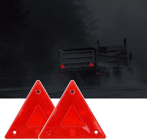 6 Pcs Red Safety Reflector Warning Sign Slow Moving Triangle Sign - Image 4