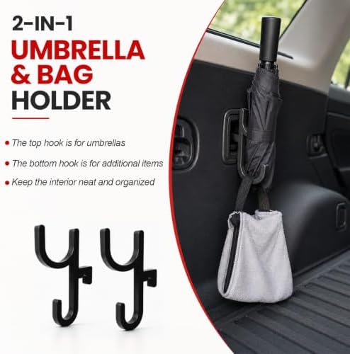 2 PCS Car Umbrella Hook, Silent & Stable Rain Gear Hook Universal Towel Holder - Image 3