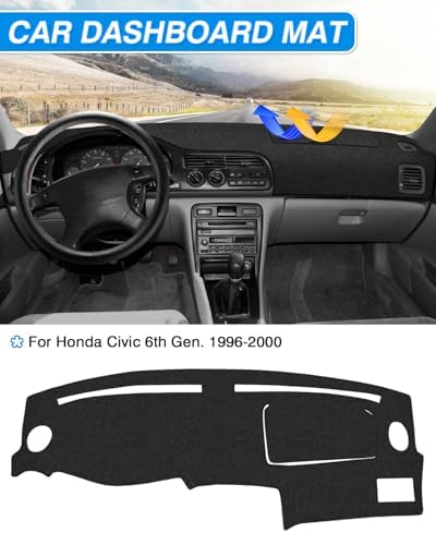 Cartist Black Dash Cover for Honda Civic 1996-2020 Dashboard Cover Mat - Image 3