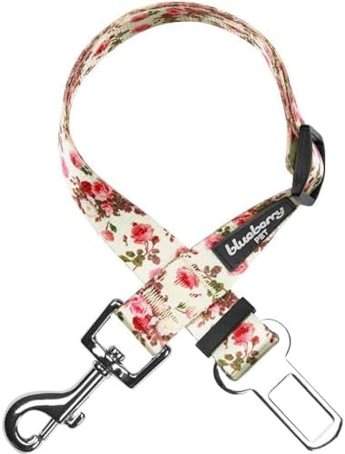 Blueberry Pet 8 Patterns Spring Scent Inspired Pink Rose Print Ivory Adjustable by BlueberryPet
