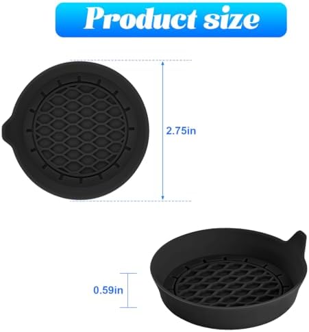 Zpana 4PCS 3.15 Inch Car Cup Holder Coasters Silicone Non-Slip Black - Image 2