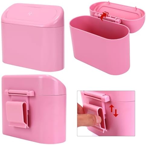 Ginsco Mini Car Trash Can with Lid, Small Car Garbage Can, Cute Leakproof ABS - Image 5