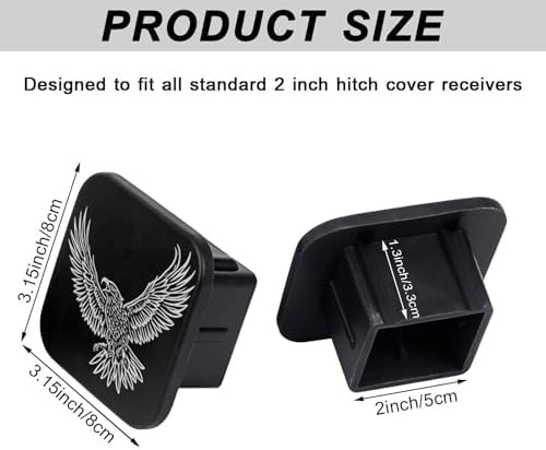 2 Inch Bald Eagle Flying Trailer Hitch Cover Rubber Receiver Tube Plug Cap - Image 2