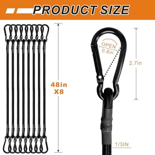 BEXSLE 8 Pcs 48in Bungee Cords - Image 5