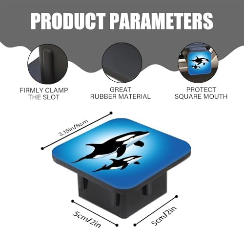 Hitch Cover Fits for 2 Inch Hitch Orcas in The Ocean Towing Hitch Plug for Men - Image 2
