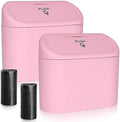 Accmor Car Trash Can with Lid, 2 Pack Pink Mini Vehicle Trash Bin Dustbin by Accmor