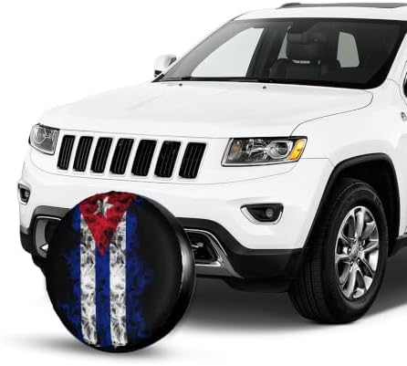 Cuba Cuban Flag Spare Tire Cover, Universal Waterproof & Dustproof Wheel - Image 3