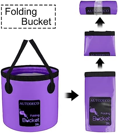 Collapsible Bucket 5 Gallon Container Folding Water Bucket Portable Wash Basin - Image 2