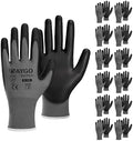KAYGO Safety Work Gloves for Men Women, PU Coated Palm & Fingers by KAYGO