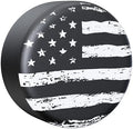 Moonet 14" American Flag Spare Tire Cover Black-White by Moonet