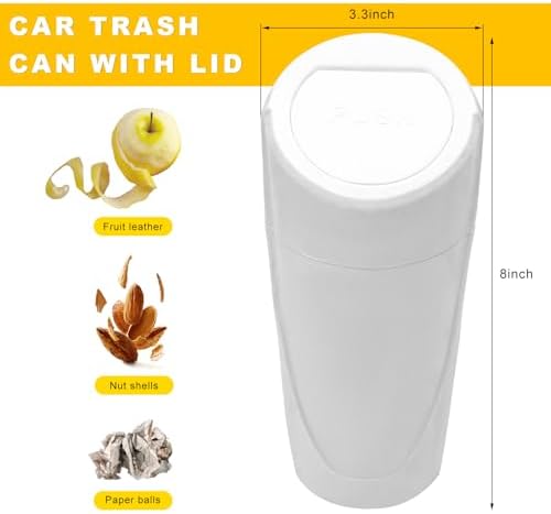 Car Trash Can Bin with Lid, Leakproof Portable Garbage Trash Bin Mini Cup - Image 2