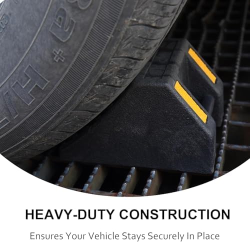 OrangeStar 4-Pack Heavy Duty Rubber Wheel Chocks - Image 2
