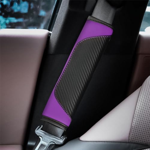 Osilly 2PCS Carbon Fiber Leather Seat Belt Shoulder Pads - Image 6