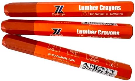 Zeluga 4.7in. x 0.5in. Hex Shape Industrial Lumber Marking Crayons - Image 3
