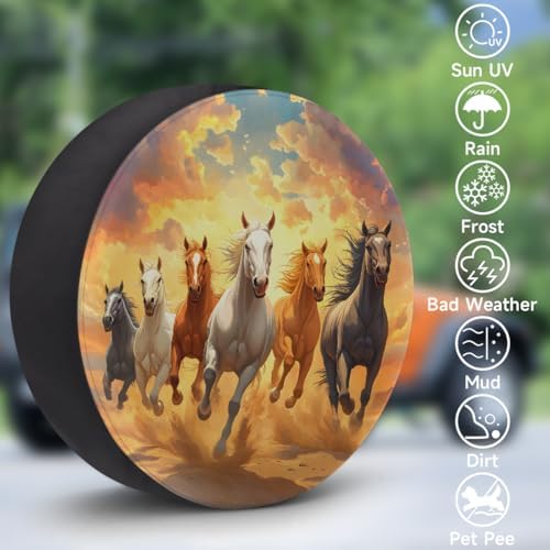 Fun Horse Animals Spare Tire Cover Dust-Proof Wheel Protector - Image 3