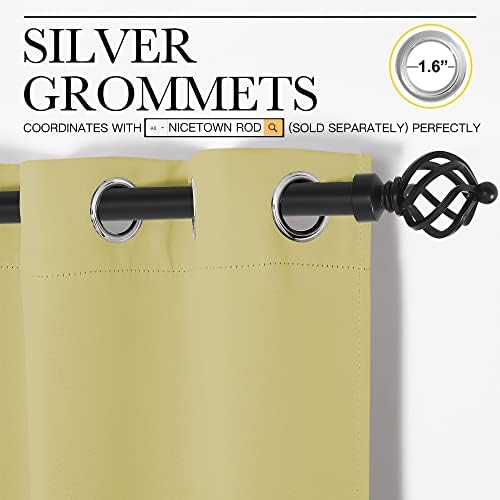 NICETOWN Paler Yellow Blackout Curtains - Image 3