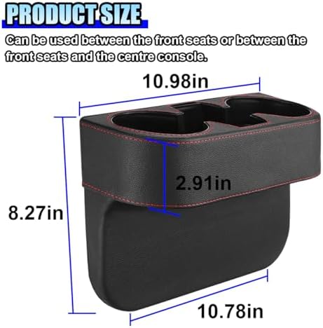 ZIMISI Car Cup Holder, Leather Front Console Gap Filler Organizer - Image 2