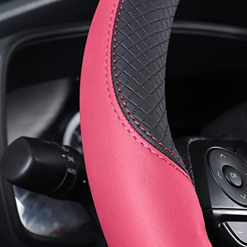 Auto Car Leather Steering Wheel Cover Anti Slip Wrap 15" - Image 4