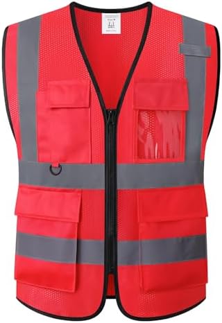 Safety Vest for Men Women Hi Vis Vest by HATAUNKI