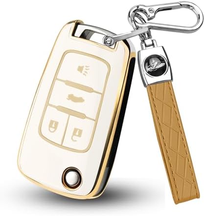 for Chevy Key Fob Cover, Premium Soft TPU Full Protection Key Cover by HEKBRYN