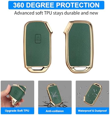 QBUC for KIA Key Fob Cover, Upper Leather + Soft TPU Key Case Shell - Image 5