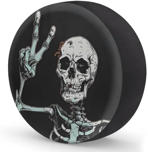 Rv Spare Tire Cover Wheel Halloween Goth Skeleton Skull Tire Covers Wheel - Image 2