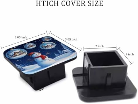 Snowman Hitch Covers 2 Inch Cute Snowman Christmas House Forest Trailer Hitch - Image 2