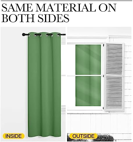 NICETOWN Forest Green Laundry Room Blackout Curtains, 2 Panels - Image 5