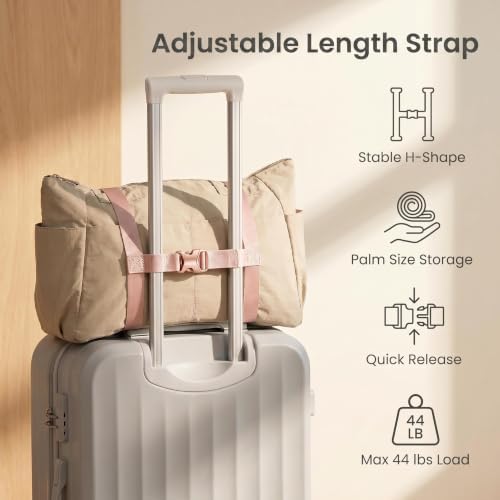 Pink Luggage Straps for Suitcases, Luggage Accessories Bag Strap, Adjustable - Image 2