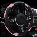 povtii Car Steering Wheel Cover, 15 Inch Leather Breathable Auto Steering Wheel by povtii