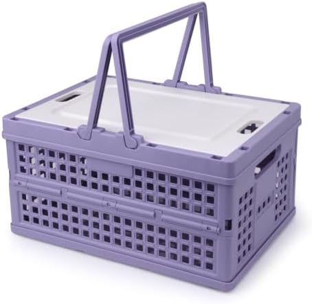 Collapsible Storage Crate, Foldable Plastic Basket by Vivikivi