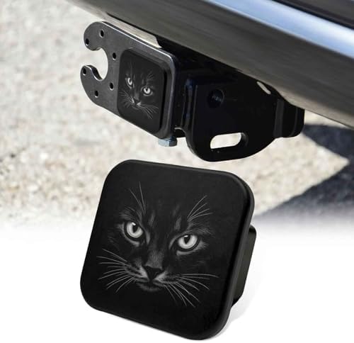 2 Inch Black Cat Trailer Hitch Cover Rubber Receiver Tube Plug Cap, Tow Hitch by Unknown